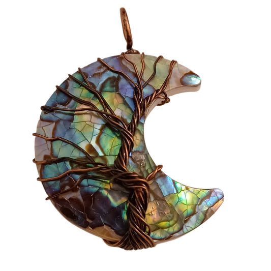 Abalone Crescent Moon Pendant