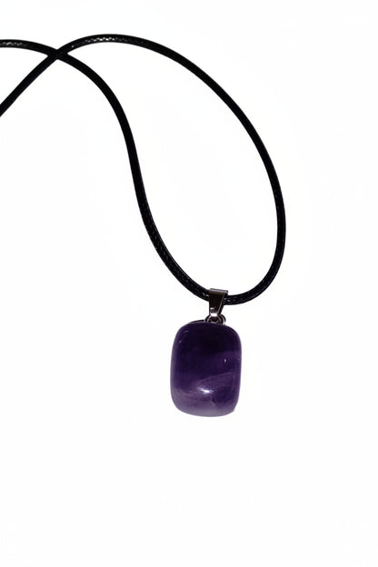 Amethyst Pendant with Paracord Necklace