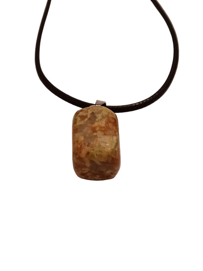 Unakite Pendant with Paracord Necklace